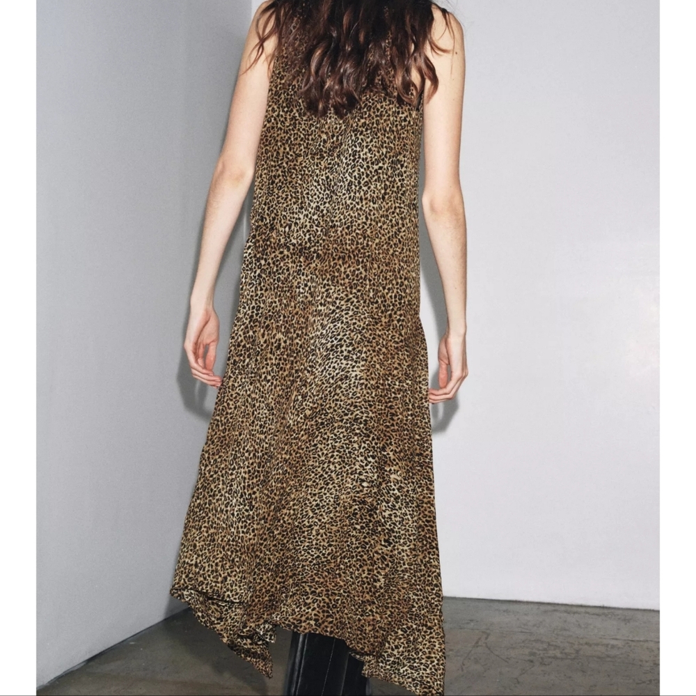 Sold!Zara HALTER ANIMAL PRINT DRESS ZW COLLECTION